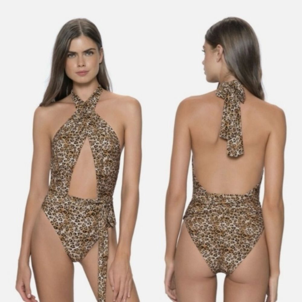 NWT PQ Swim Alex Leopard one piece Sz Large - Picture 2 of 5